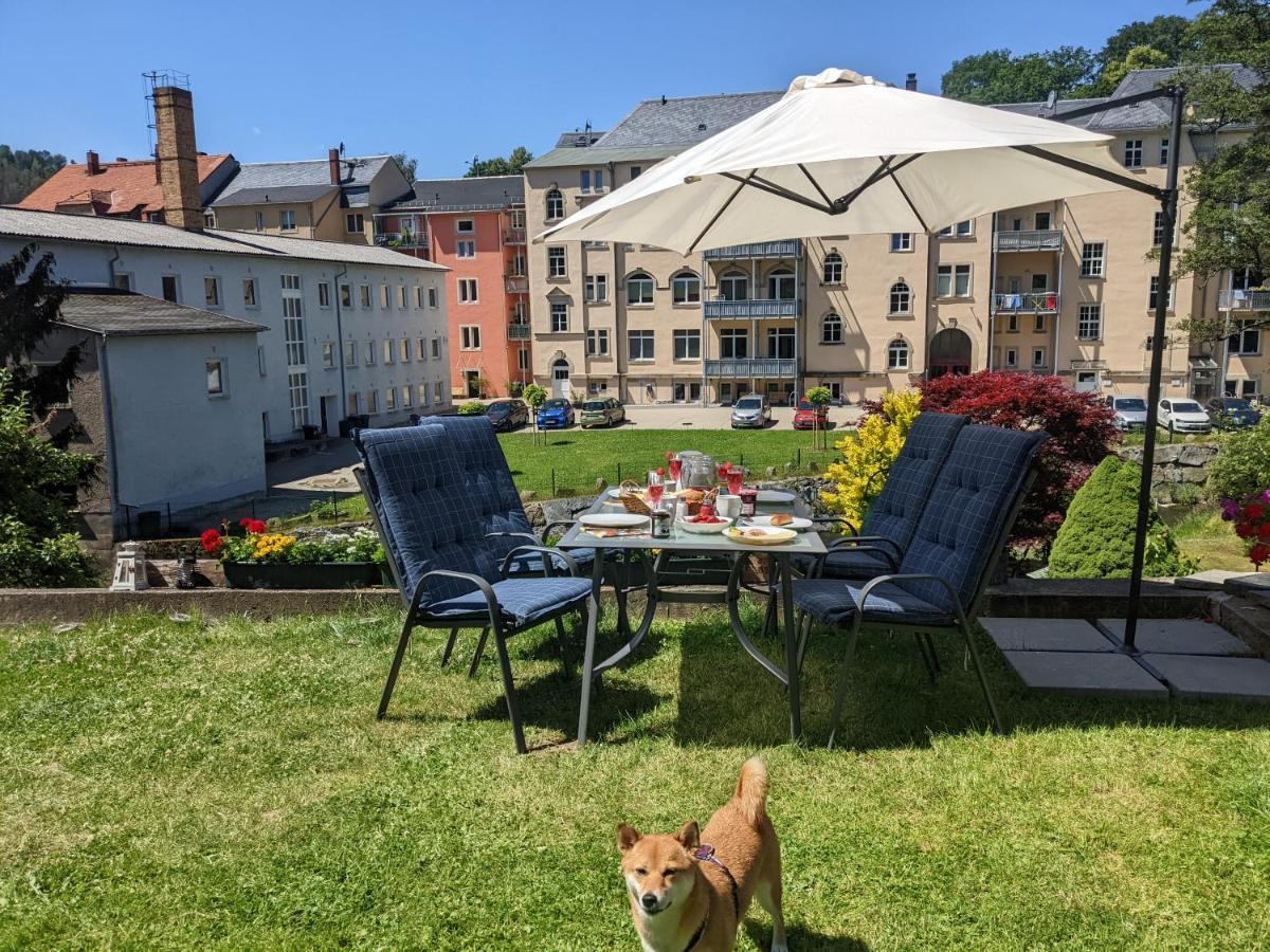 Urlaubstraum Mit Pool, Terrasse & Fluss Im Garten - Ut Leilighet Sebnitz Eksteriør bilde
